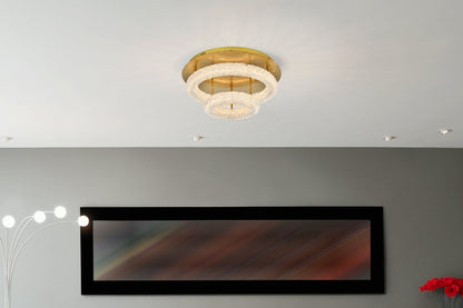 Bowen 22 inch Adjustable LED Flush Mount in Satin Gold