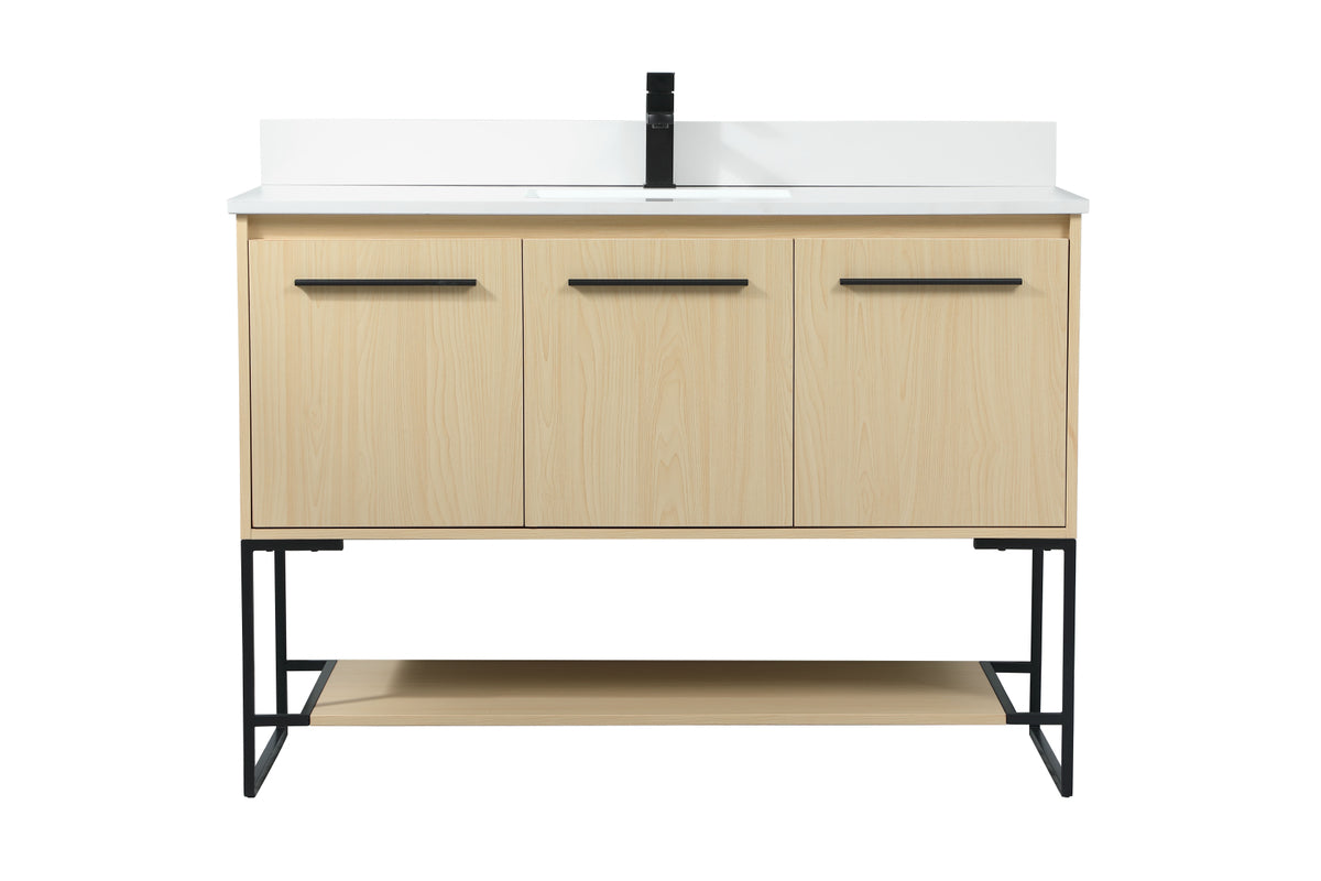 48 inch Single bathroom vanity in maple with backsplash
