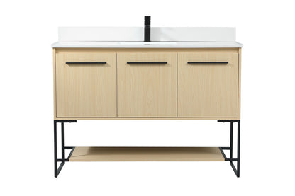 48 inch Single bathroom vanity in maple with backsplash