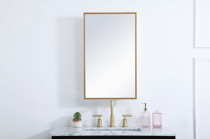 Metal mirror medicine cabinet 17 inch x 28 inch in Brass