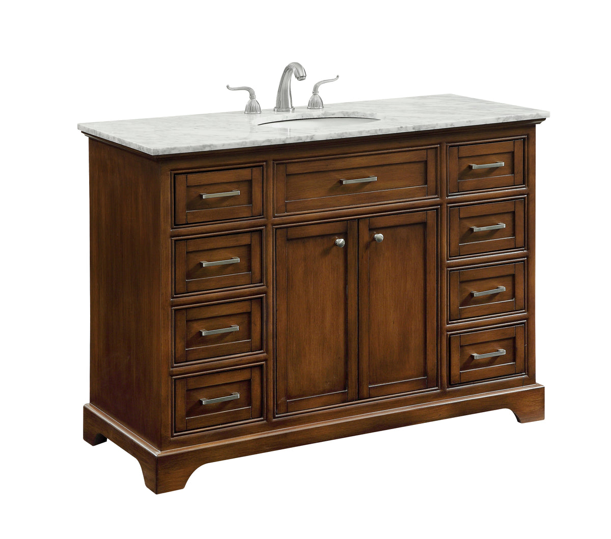 48 In. Single Bathroom Vanity Set In Teak