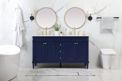 60 inch double bathroom vanity in blue