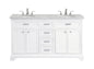 60 In. Double Bathroom Vanity Set In White