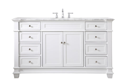 60 inch Single Bathroom Vanity set in White