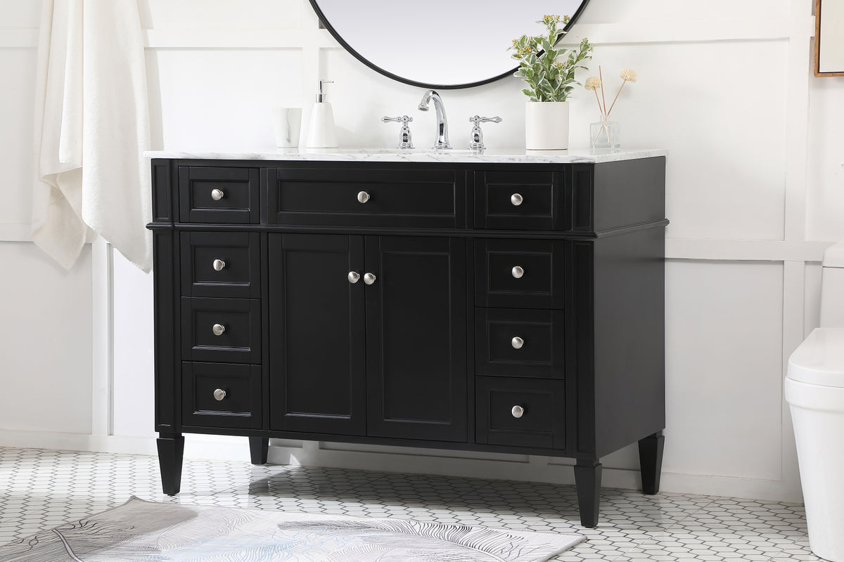 48 inch Single bathroom vanity in Black