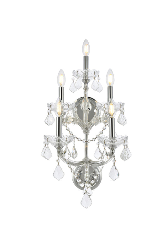 Maria Theresa 5 light Chrome Wall Sconce Clear Royal Cut Crystal