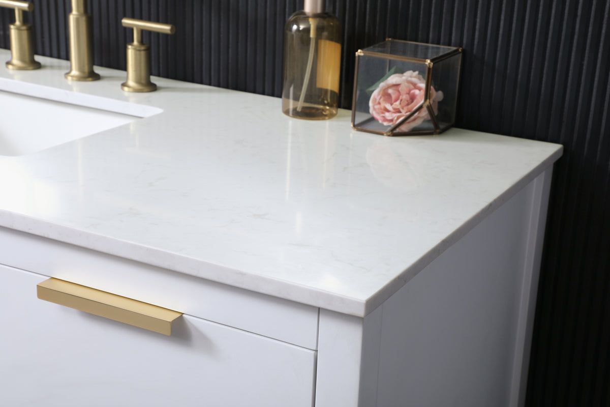 54 Inch SIngle Bathroom Vanity In White