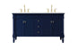 60 inch double bathroom vanity in blue