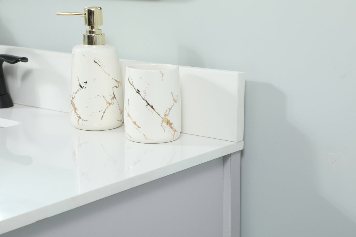 32 inch Single bathroom vanity in grey with backsplash