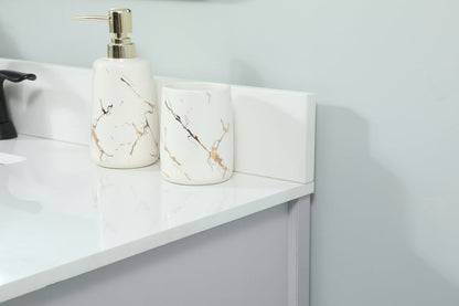 32 inch Single bathroom vanity in grey with backsplash