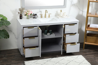 60 inch Single bathroom vanity in grey