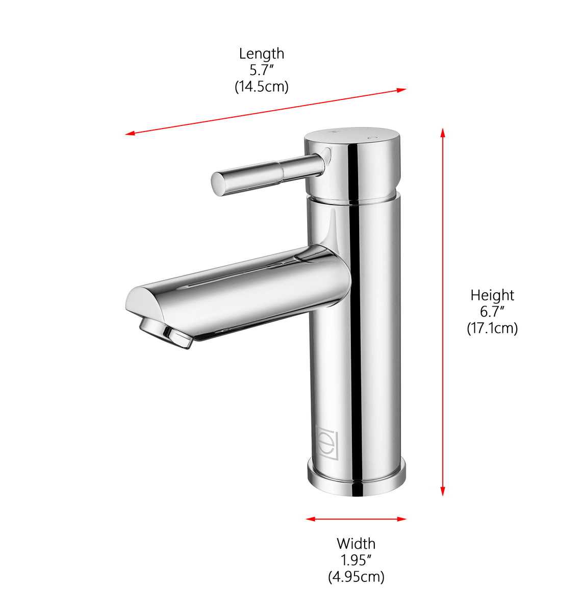 Mia Single Hole Single Handle Bathroom Faucet in Chrome