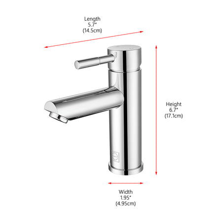 Mia Single Hole Single Handle Bathroom Faucet in Chrome