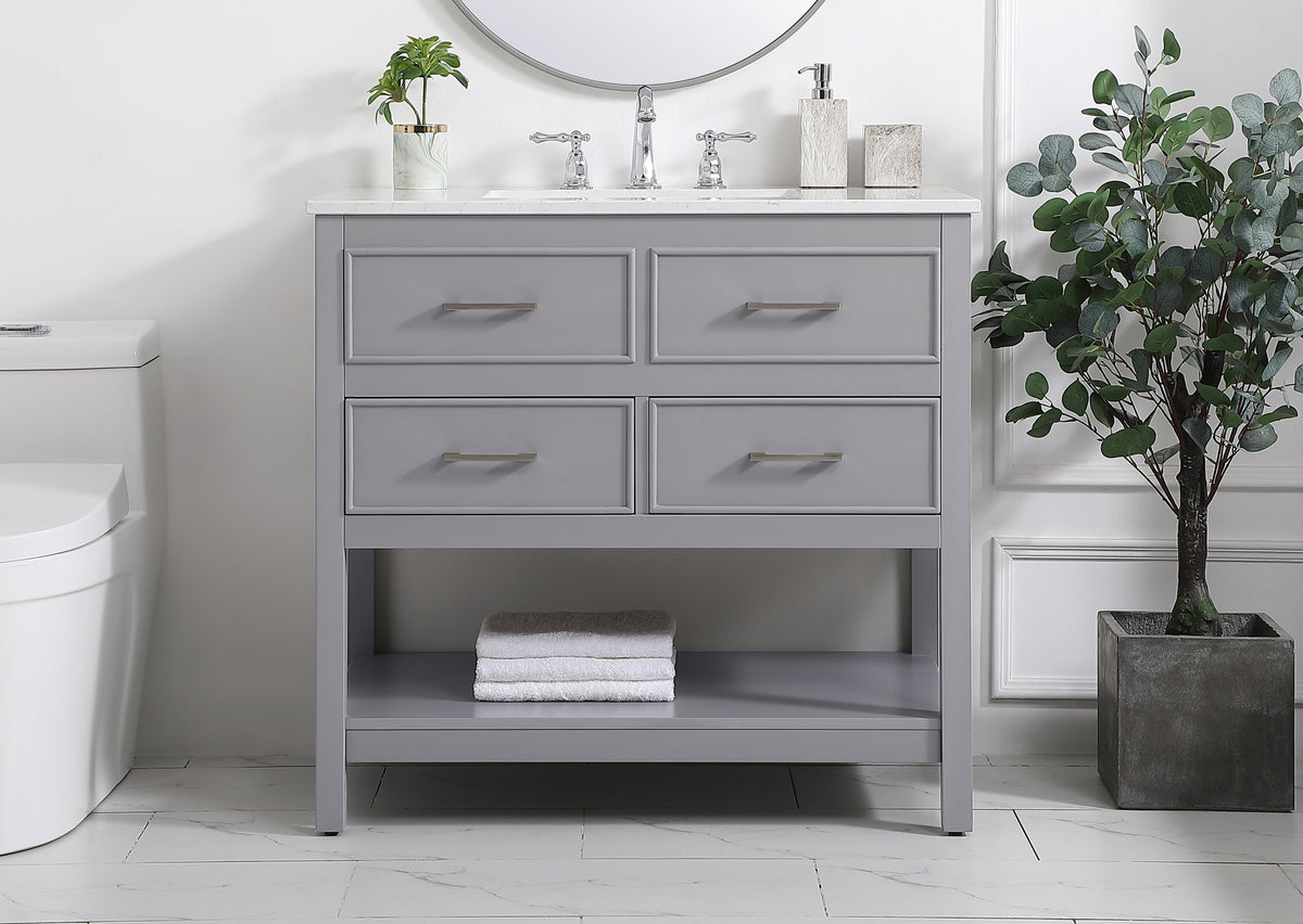36 inch Single bathroom vanity in gray