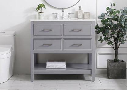 36 inch Single bathroom vanity in gray