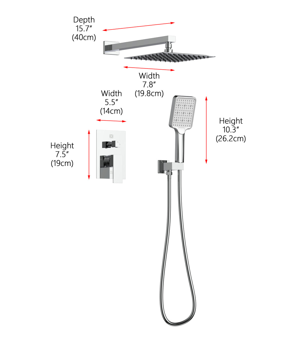 Petar Complete Shower Faucet System with Rough-in Valve in Chrome