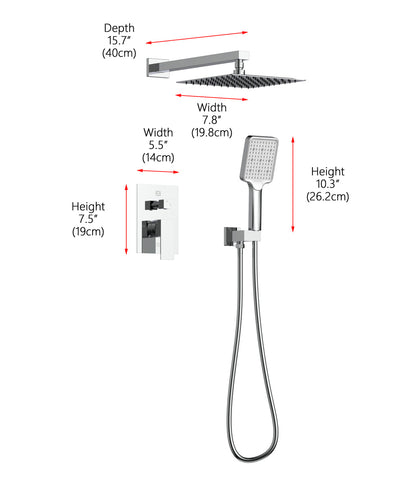 Petar Complete Shower Faucet System with Rough-in Valve in Chrome