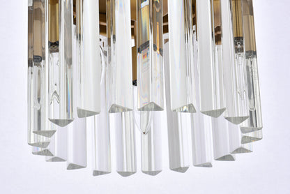 Sydney 12 inch round crystal pendant in satin gold