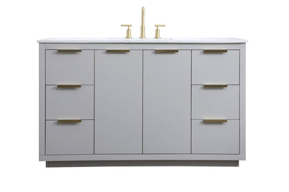 54 Inch SIngle Bathroom Vanity In Grey