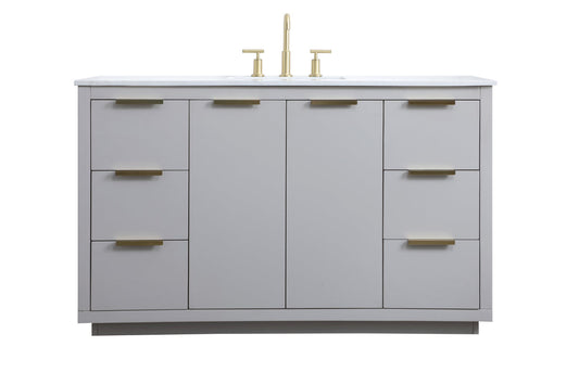 54 Inch SIngle Bathroom Vanity In Grey