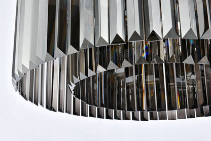 Sydney 8 light polished nickel Chandelier Silver Shade (Grey) Royal Cut Crystal