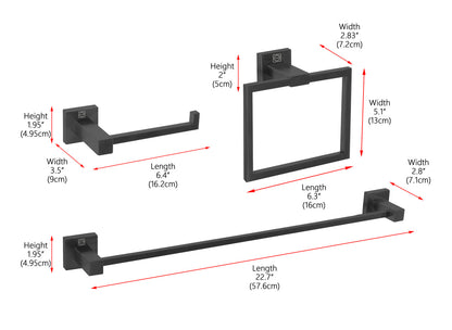 Isla 3-Piece Bathroom Hardware Set in Matte Black