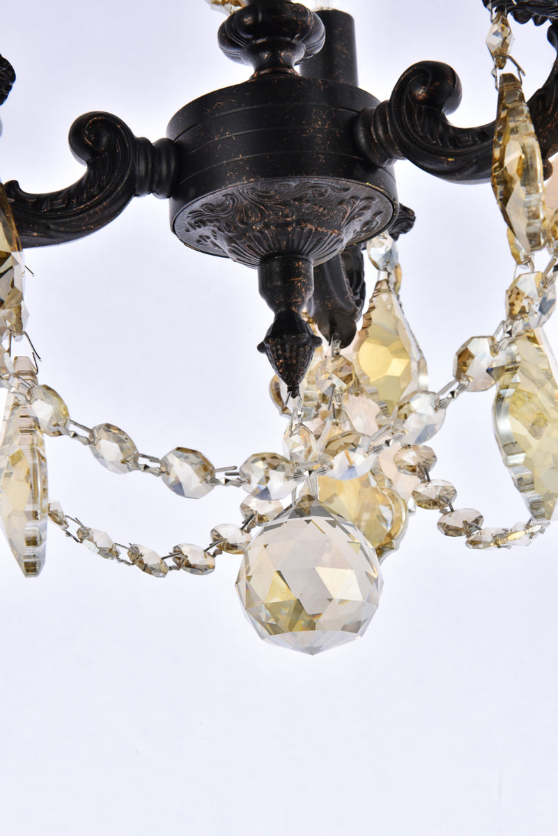 Lillie 3 light Dark Bronze Pendant Clear Royal Cut Crystal