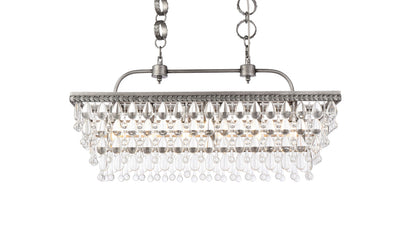 Nordic 32 inch rectangle pendant in antique silver