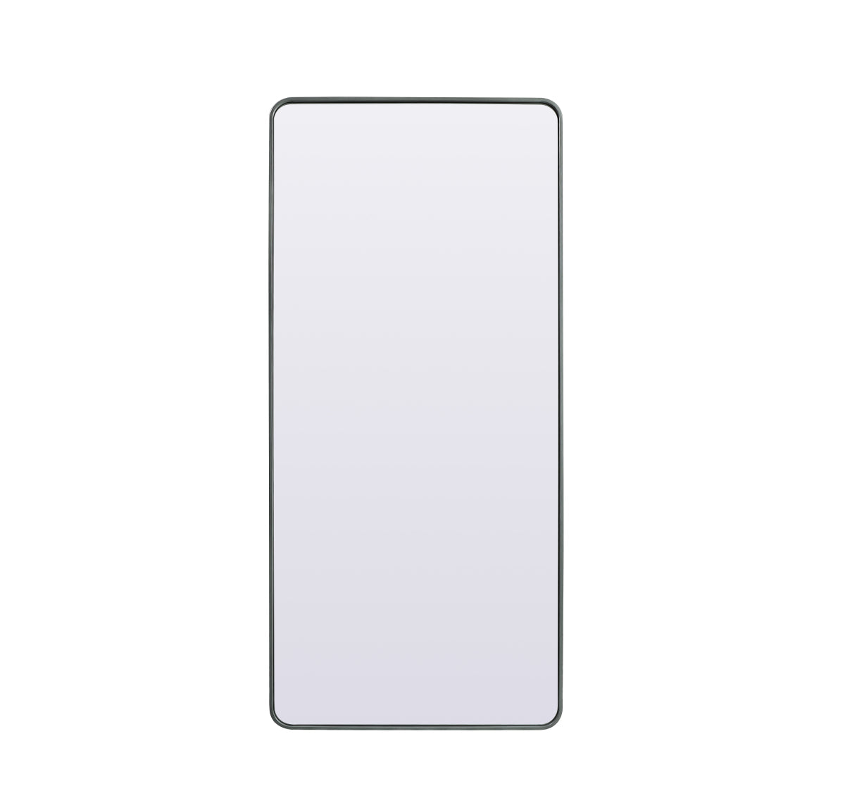Soft Corner Metal Rectangle Full Length Mirror 32x72 Inch in Silver