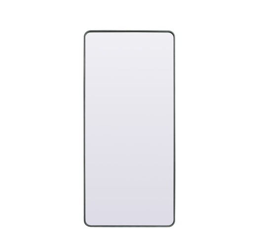 Soft Corner Metal Rectangle Full Length Mirror 32x72 Inch in Silver
