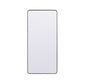 Soft Corner Metal Rectangle Full Length Mirror 32x72 Inch in Silver