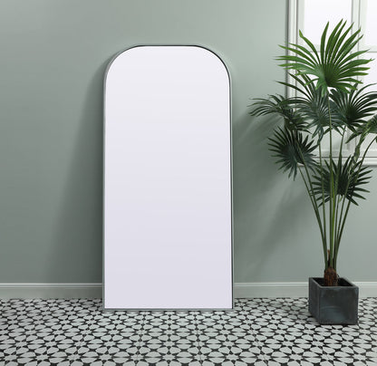 Metal Frame Arch Full Length Mirror 32x66 Inch in Silver