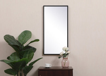 Metal frame rectangle mirror 14x28 inch in black
