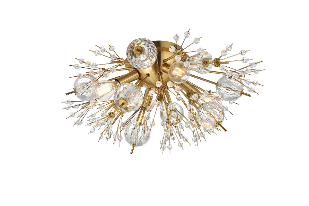Vera 19 inch crystal starburst wall sconce in gold