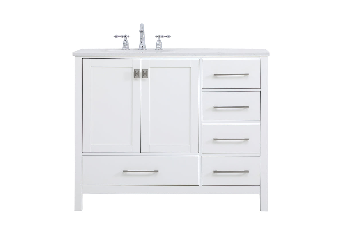 42 inch Single Bathroom Vanity in White