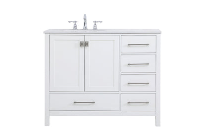 42 inch Single Bathroom Vanity in White