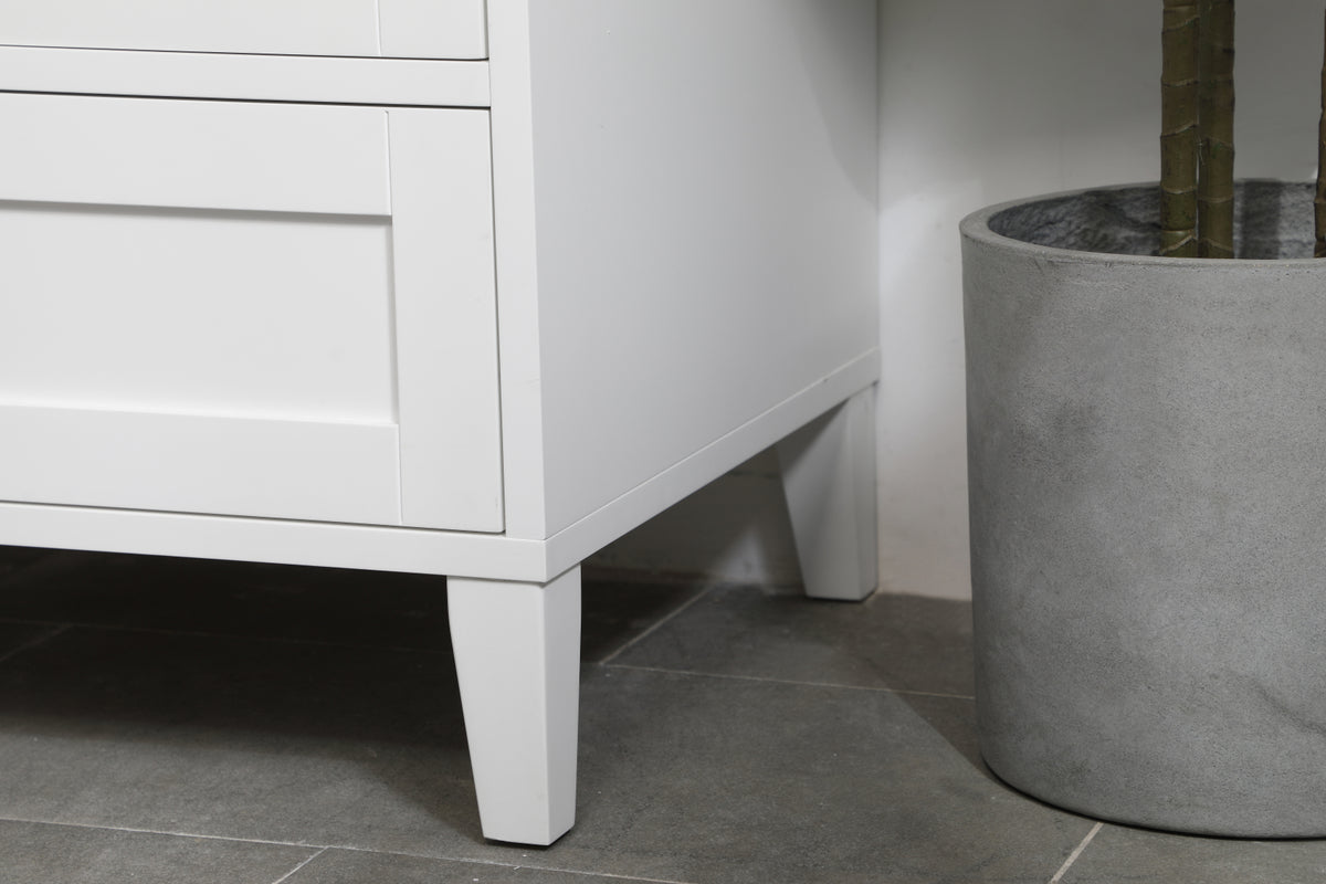 30 inch Single Bathroom Vanity in White with Backsplash