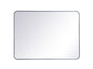 Soft corner metal rectangular mirror 27x36 inch in Silver