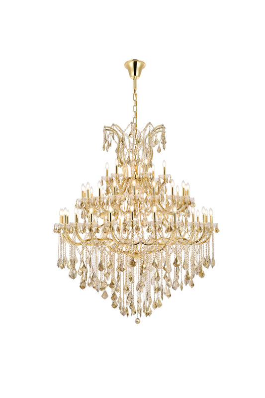 Maria Theresa 49 light Gold Chandelier Golden Teak (Smoky) Royal Cut Crystal