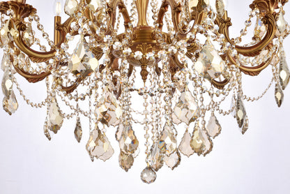 Rosalia 10 light French Gold Chandelier Golden Teak (Smoky) Royal Cut Crystal
