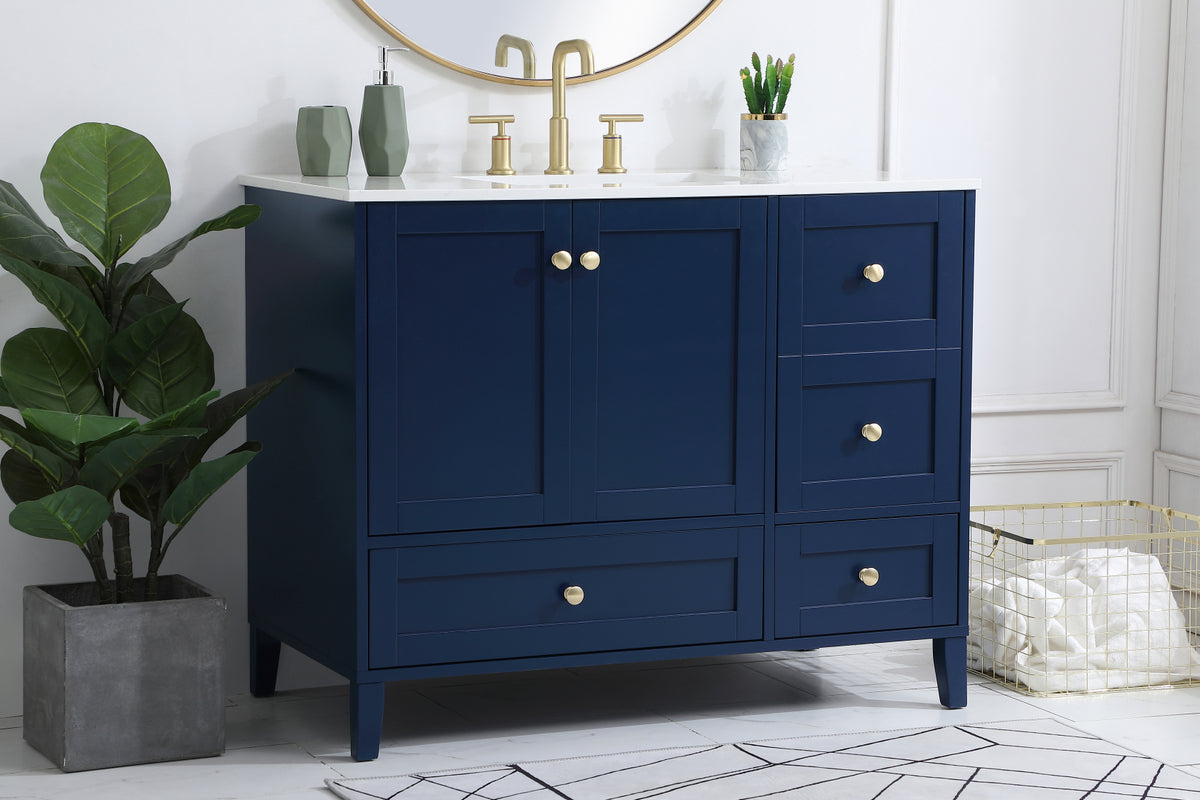 42 inch Single Bathroom Vanity in Blue