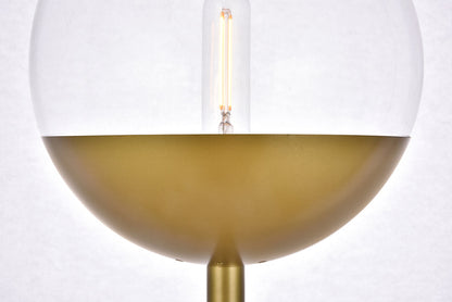 Eclipse 1 Light Brass Floor Lamp With Clear Glass