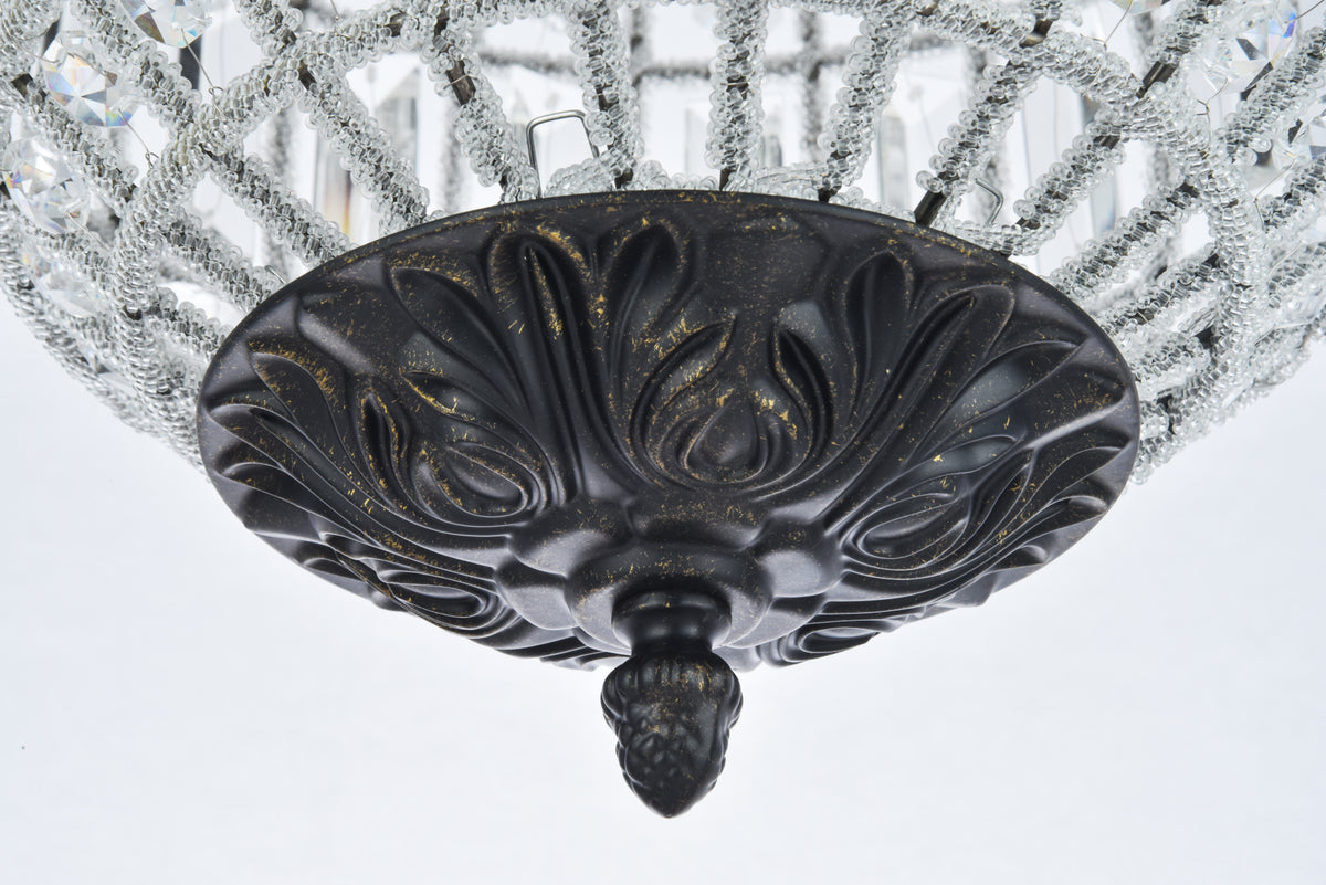 Olivia 1 light Dark Bronze Pendant Clear Royal Cut Crystal