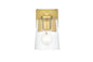 Kacey 1 light Brass and Clear Bath Sconce