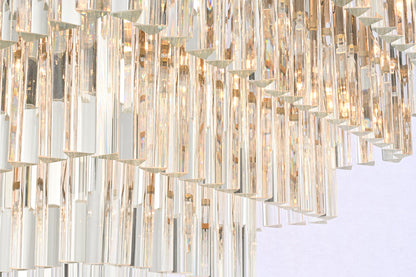 Sydney 34 inch square crystal chandelier in satin gold