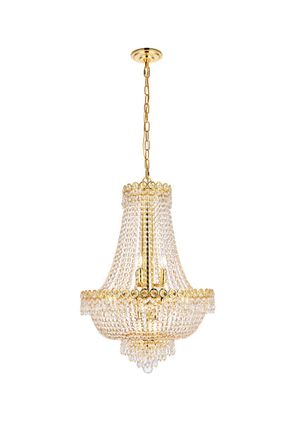 Century 12 light Gold Chandelier Clear Royal Cut Crystal
