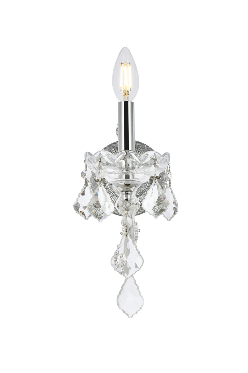 Maria Theresa 1 light Chrome Wall Sconce Clear Royal Cut Crystal