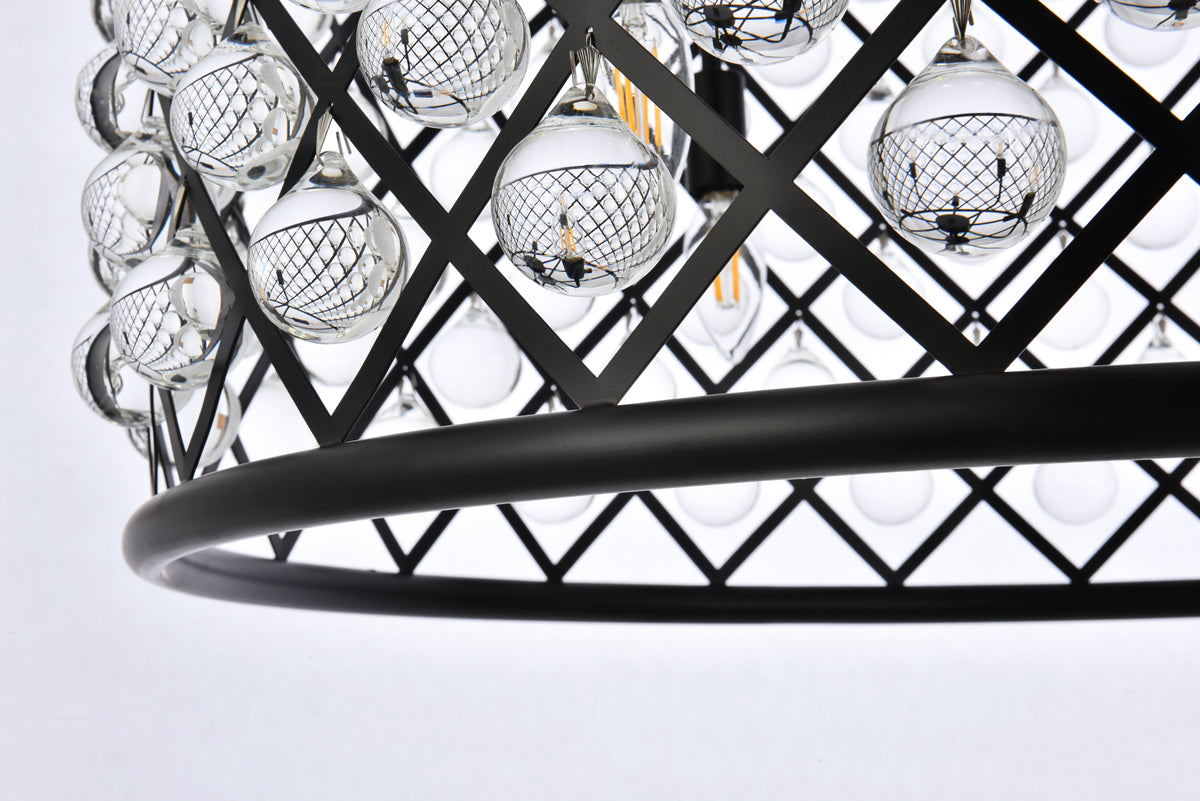 Madison 8 light Matte Black Chandelier Clear Royal Cut Crystal