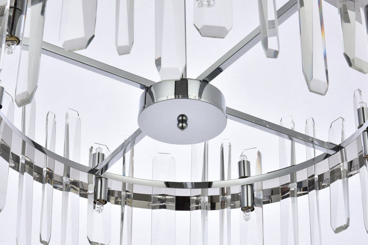 Serena 25 inch crystal round pendant in chrome