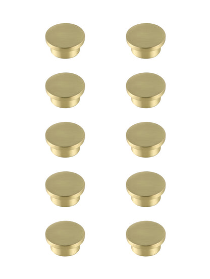 Trovon 1.6" Diameter Brushed Gold Oversize Round Knob Multipack (Set of 10)